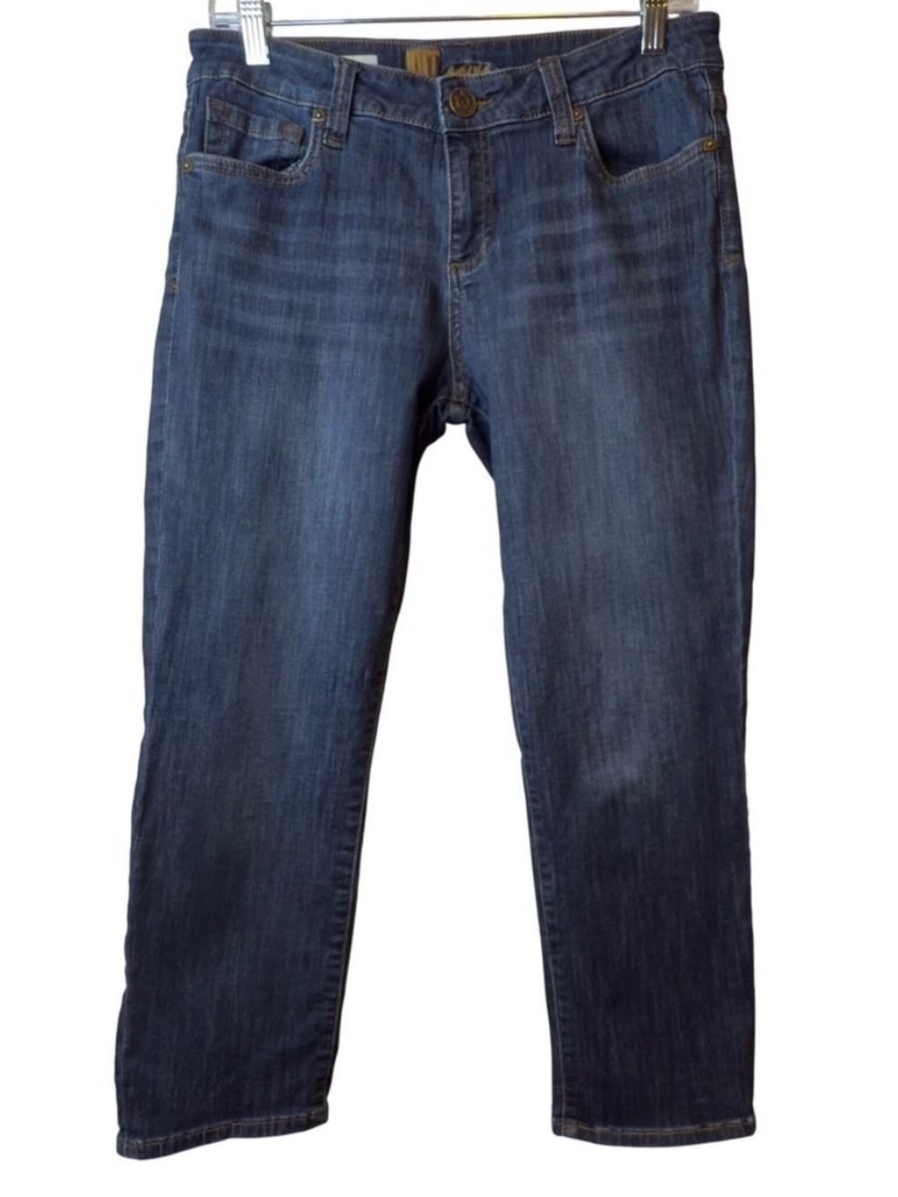 Kut from the Kloth Women's Size 8 Medium Blue Straight Leg Cropped Jeans